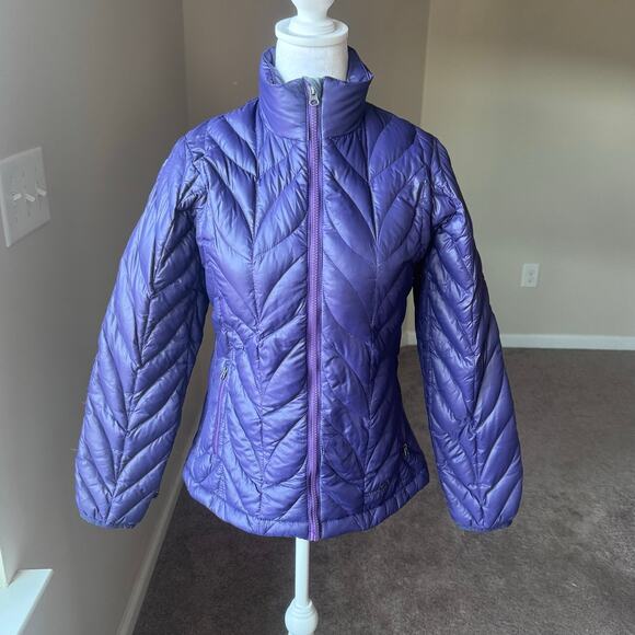 Eddie Bauer Women's Goose Down‎ Quilted Puffer Jacket XS Purple 700 Fill Power - Picture 1 of 14